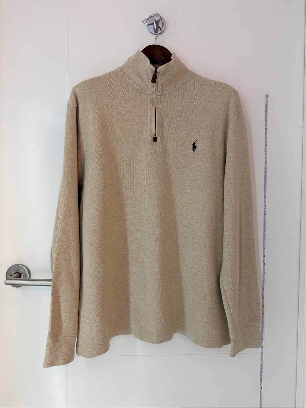 XL Polo by Ralph Lauren Men’s Beige Quarter-Zip Sweater